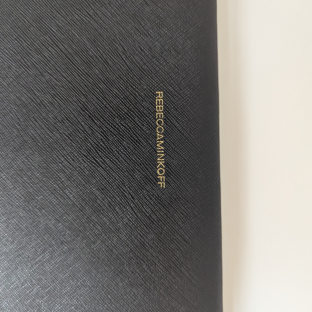 SOLD! REBECCA MINKOFF Leo Black Saffiano Leather Zipper Envelope Clutch Wallet - Picture 3 of 5